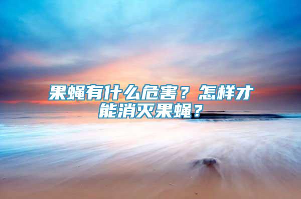 果蠅有什么危害？怎樣才能消滅果蠅？