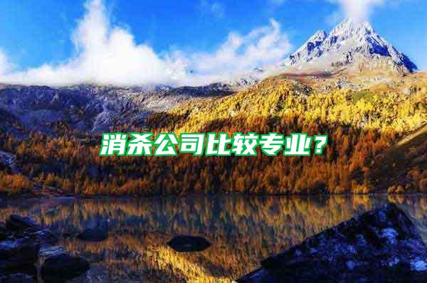 消殺公司比較專業(yè)？