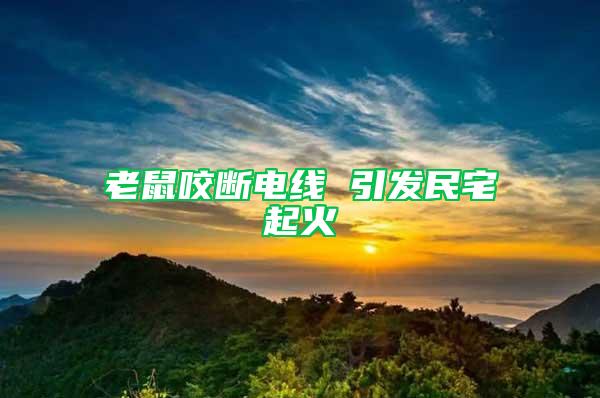 老鼠咬斷電線 引發(fā)民宅起火
