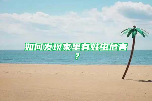 如何發(fā)現(xiàn)家里有蛀蟲危害？