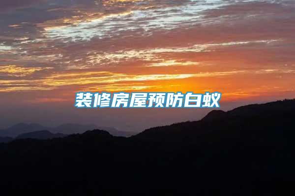裝修房屋預(yù)防白蟻