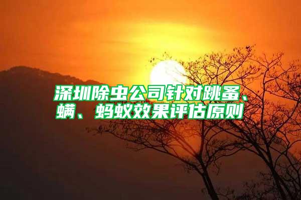 深圳除蟲公司針對(duì)跳蚤、螨、螞蟻效果評(píng)估原則