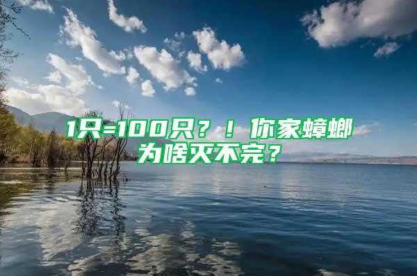 1只=100只？！你家蟑螂為啥滅不完？