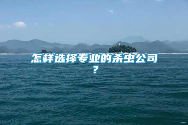 怎樣選擇專業(yè)的殺蟲公司？