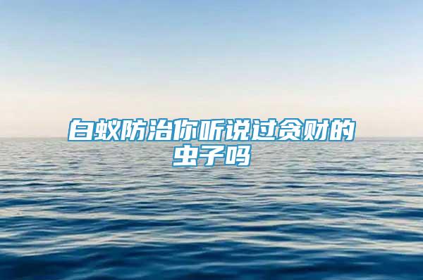白蟻防治你聽說過貪財?shù)南x子嗎