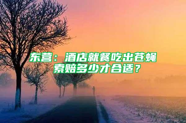 東營：酒店就餐吃出蒼蠅 索賠多少才合適？