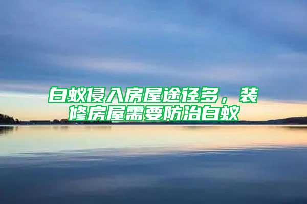 白蟻侵入房屋途徑多，裝修房屋需要防治白蟻