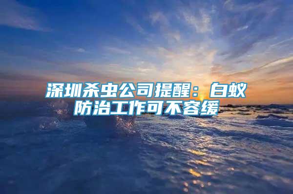 深圳殺蟲公司提醒：白蟻防治工作可不容緩