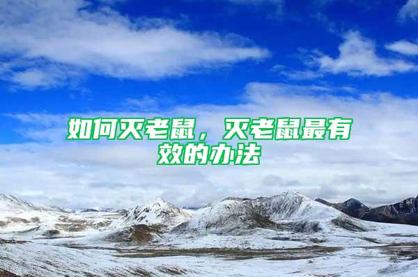 如何滅老鼠，滅老鼠最有效的辦法