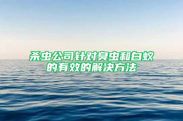 殺蟲(chóng)公司針對(duì)臭蟲(chóng)和白蟻的有效的解決方法