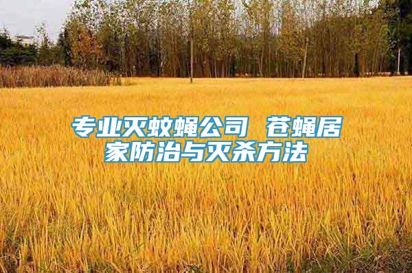 專業(yè)滅蚊蠅公司 蒼蠅居家防治與滅殺方法
