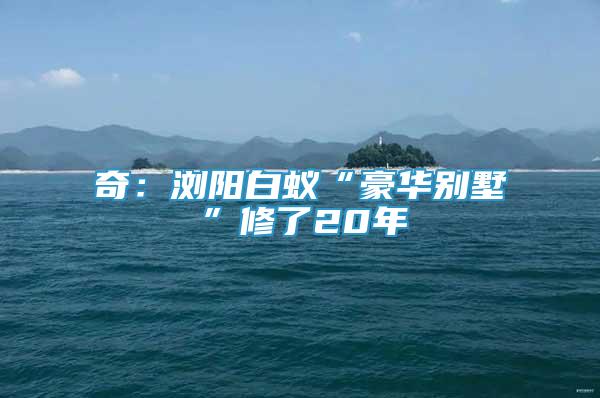 奇：瀏陽(yáng)白蟻“豪華別墅”修了20年