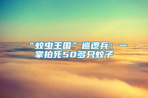 “蚊蟲王國”巡邏兵：一掌拍死50多只蚊子
