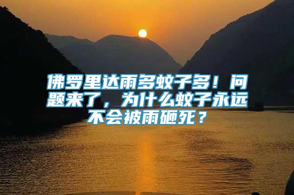 佛羅里達(dá)雨多蚊子多！問題來了，為什么蚊子永遠(yuǎn)不會(huì)被雨砸死？