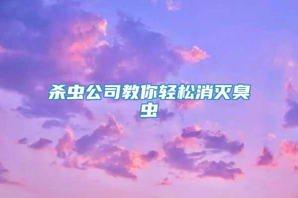 殺蟲公司教你輕松消滅臭蟲