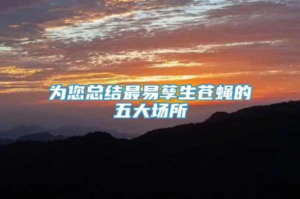 為您總結(jié)最易孳生蒼蠅的五大場(chǎng)所