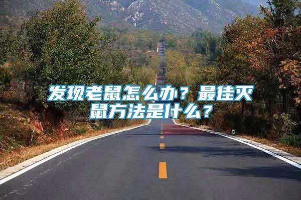 發(fā)現(xiàn)老鼠怎么辦？最佳滅鼠方法是什么？
