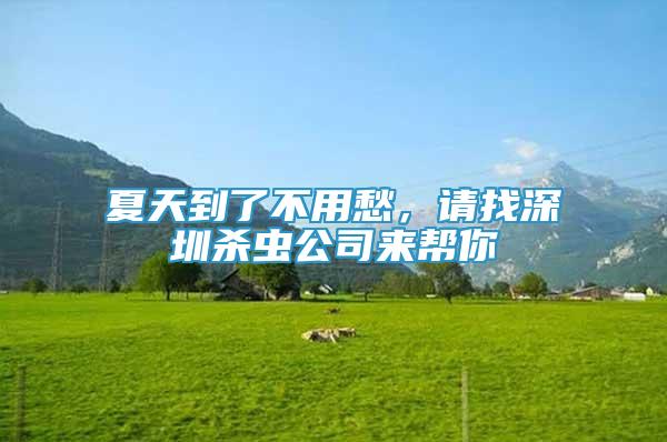 夏天到了不用愁，請找深圳殺蟲公司來幫你