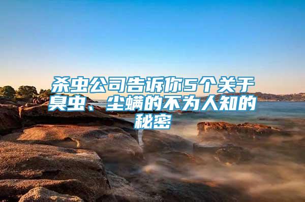 殺蟲公司告訴你5個關(guān)于臭蟲、塵螨的不為人知的秘密