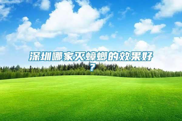 深圳哪家滅蟑螂的效果好？