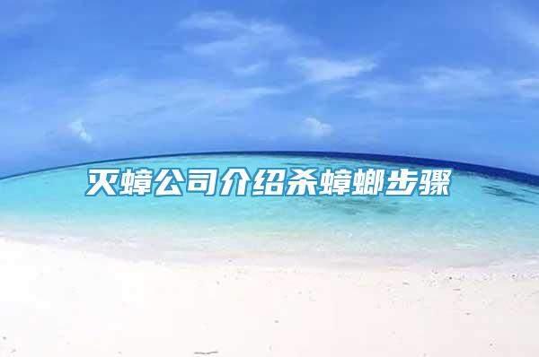 滅蟑公司介紹殺蟑螂步驟