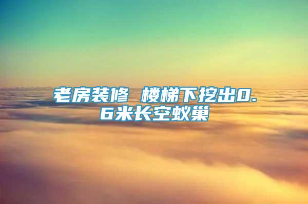 老房裝修 樓梯下挖出0.6米長空蟻巢