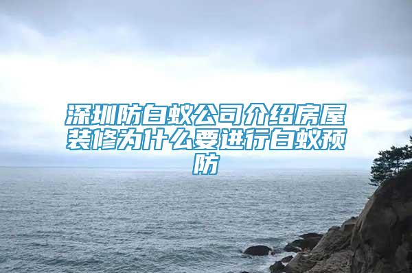 深圳防白蟻公司介紹房屋裝修為什么要進(jìn)行白蟻預(yù)防