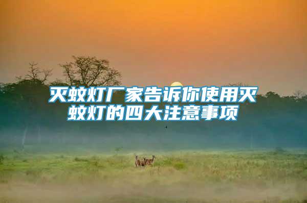 滅蚊燈廠家告訴你使用滅蚊燈的四大注意事項(xiàng)