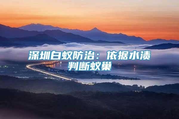 深圳白蟻防治：依據(jù)水漬判斷蟻巢