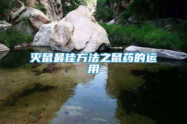 滅鼠最佳方法之鼠藥的運用