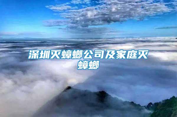 深圳滅蟑螂公司及家庭滅蟑螂