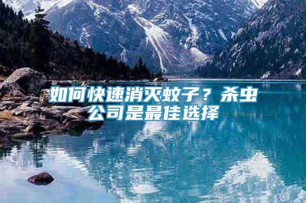 如何快速消滅蚊子？殺蟲公司是最佳選擇