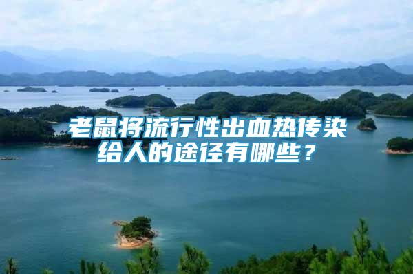 老鼠將流行性出血熱傳染給人的途徑有哪些？