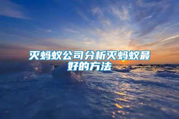 滅螞蟻公司分析滅螞蟻?zhàn)詈玫姆椒?/></p>
             <p style=