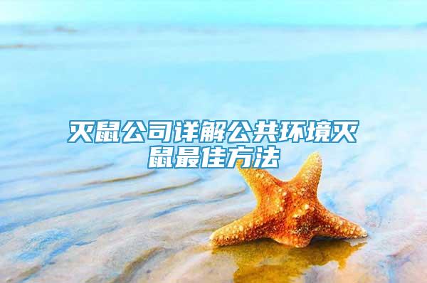 滅鼠公司詳解公共環(huán)境滅鼠最佳方法
