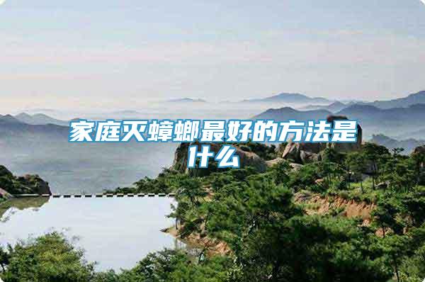 家庭滅蟑螂最好的方法是什么