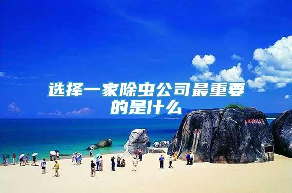 選擇一家除蟲公司最重要的是什么