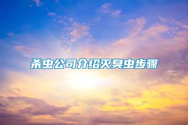 殺蟲公司介紹滅臭蟲步驟