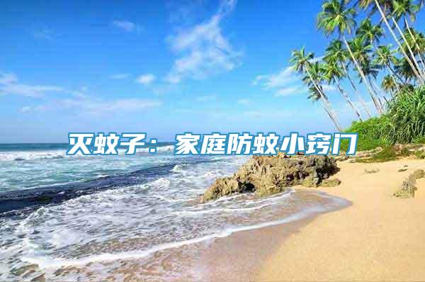 滅蚊子：家庭防蚊小竅門(mén)