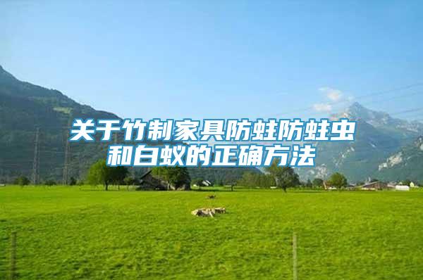 關(guān)于竹制家具防蛀防蛀蟲和白蟻的正確方法
