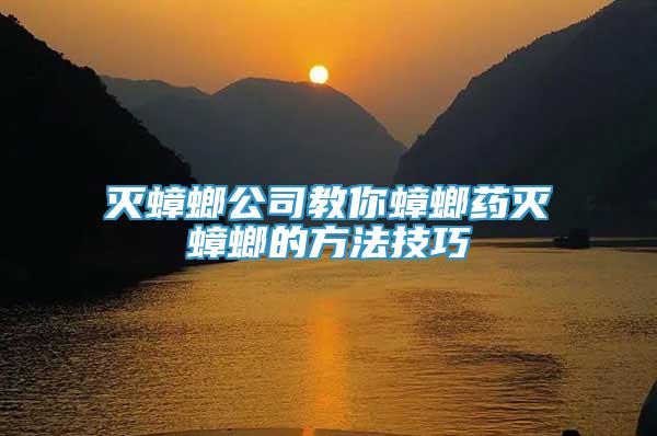 滅蟑螂公司教你蟑螂藥滅蟑螂的方法技巧