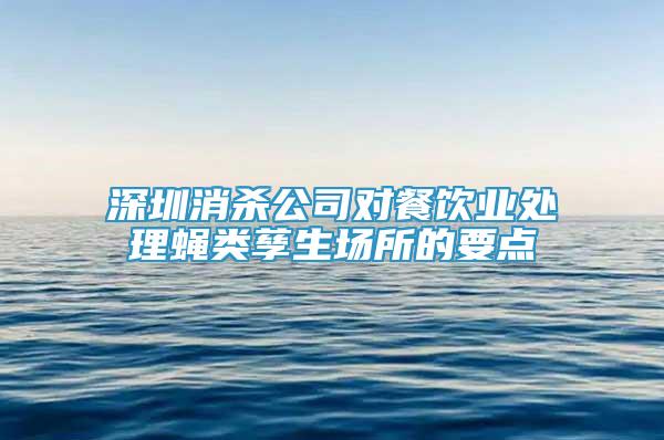 深圳消殺公司對(duì)餐飲業(yè)處理蠅類孳生場(chǎng)所的要點(diǎn)