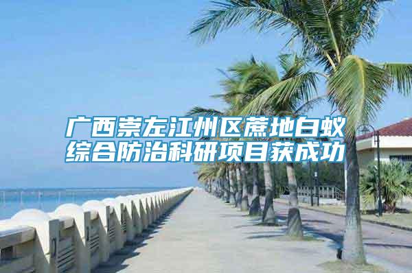 廣西崇左江州區(qū)蔗地白蟻綜合防治科研項目獲成功