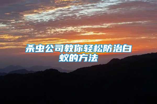 殺蟲公司教你輕松防治白蟻的方法