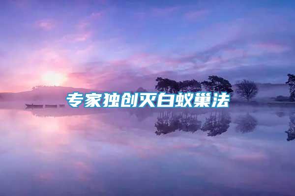 專家獨(dú)創(chuàng)滅白蟻巢法