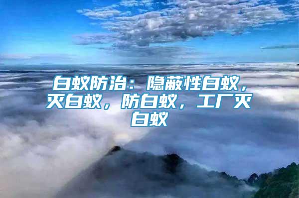 白蟻防治：隱蔽性白蟻，滅白蟻，防白蟻，工廠滅白蟻