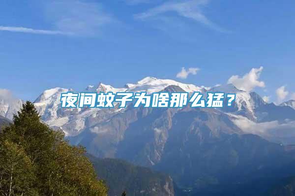 夜間蚊子為啥那么猛？