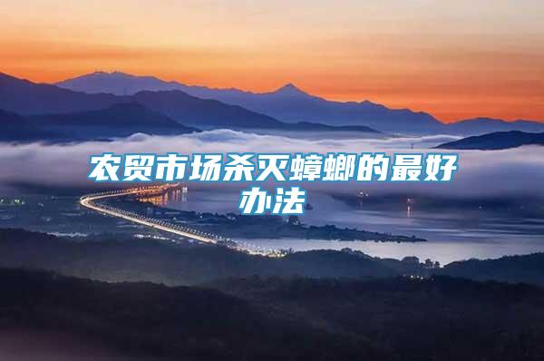 農(nóng)貿(mào)市場殺滅蟑螂的最好辦法