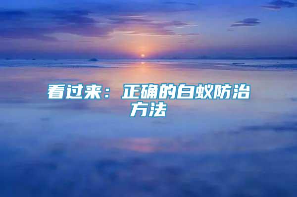 看過(guò)來(lái)：正確的白蟻防治方法