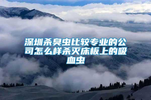 深圳殺臭蟲比較專業(yè)的公司怎么樣殺滅床板上的吸血蟲